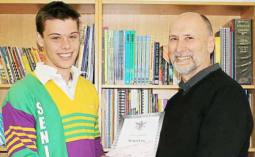 School of Total Education student Richard Lang and principal Richard Waters. School of Total Education student Richard Lang and principal Richard Waters.